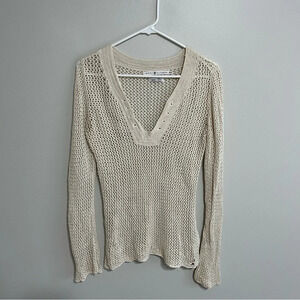 Tommy Hilfiger Crochet Cream Top - Size M